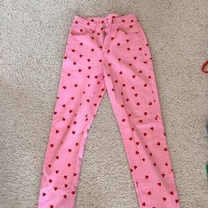 Pink heart jeans